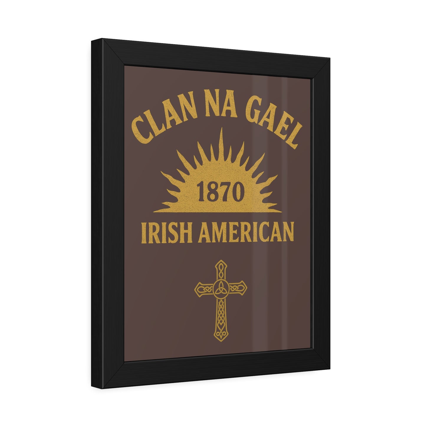 "Clan na Gael - Irish American", Framed Paper Poster (Wild Boar Brown)