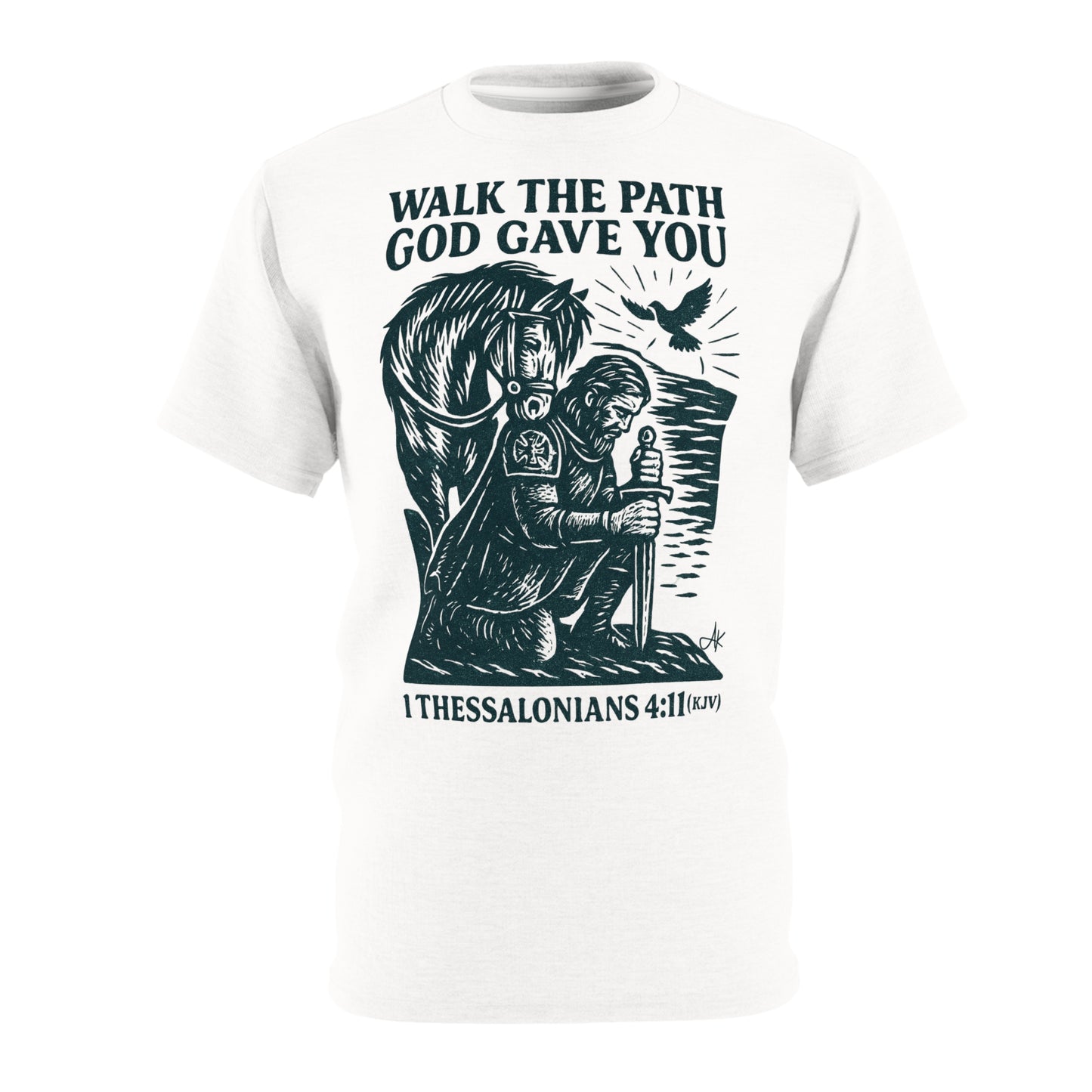 "1 Thessalonians 4:11 (KJV)", Wearable Art Unisex T-shirt (Norse Ink)