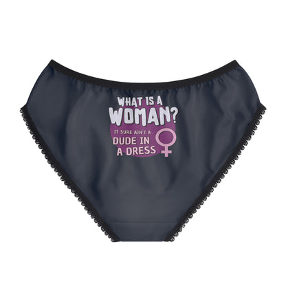 "What is a Woman" #01, Women's Briefs (Dark Cambridge Blue)