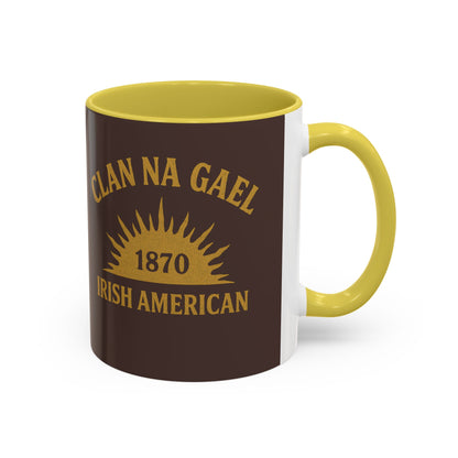 "Clan na Gael - Irish American", Colorful Mugs (11oz, 15oz) (Wild Boar Brown)