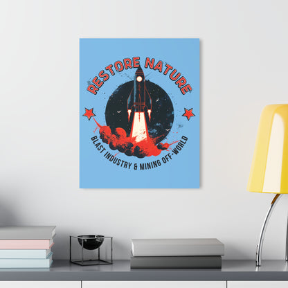 "Restore Nature", Acrylic Wall Prints (French Cleat Hanging) (Sky Blue)