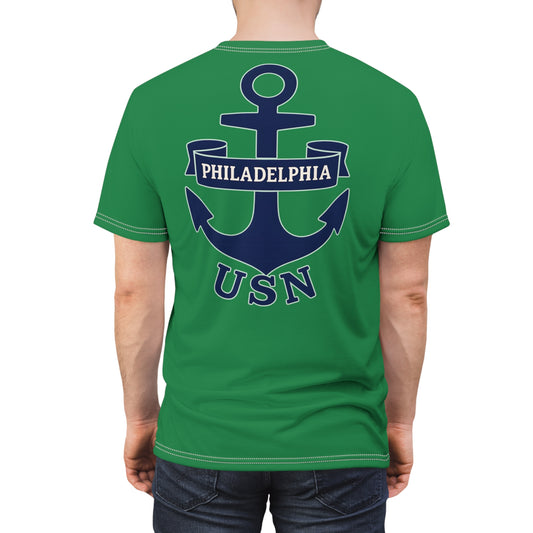 "USN Anchor", Unisex T-shirt (Bottle Glass)