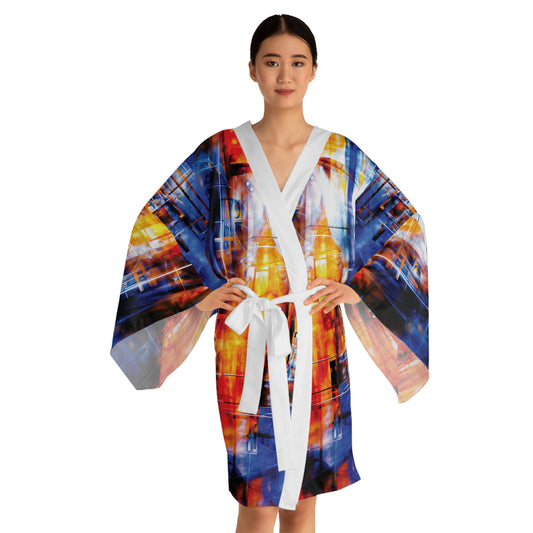 "Life's Forge - A Self Portrait", Long Sleeve Kimono Robe