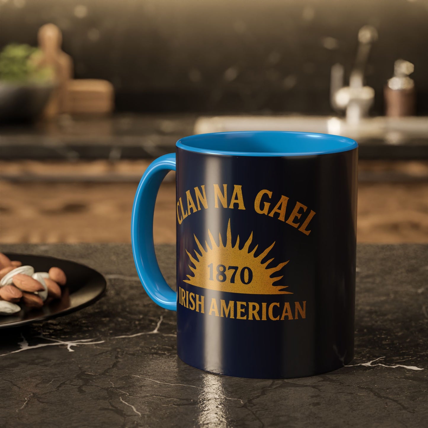 "Clan na Gael - Irish American", Colorful Mugs (11oz, 15oz) (Mariana Blue)