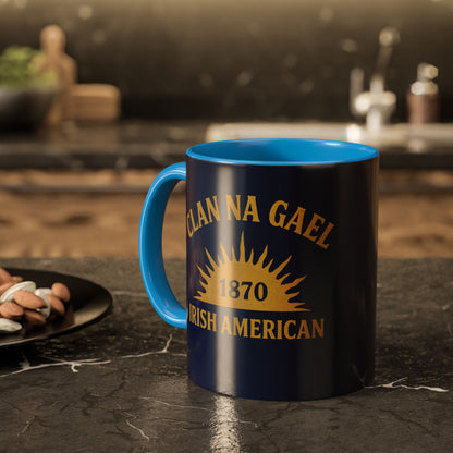 "Clan na Gael - Irish American", Colorful Mugs (11oz, 15oz) (Mariana Blue)