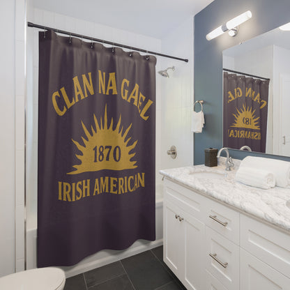 "Clan na Gael - Irish American", Shower Curtains (Purple Verbena)