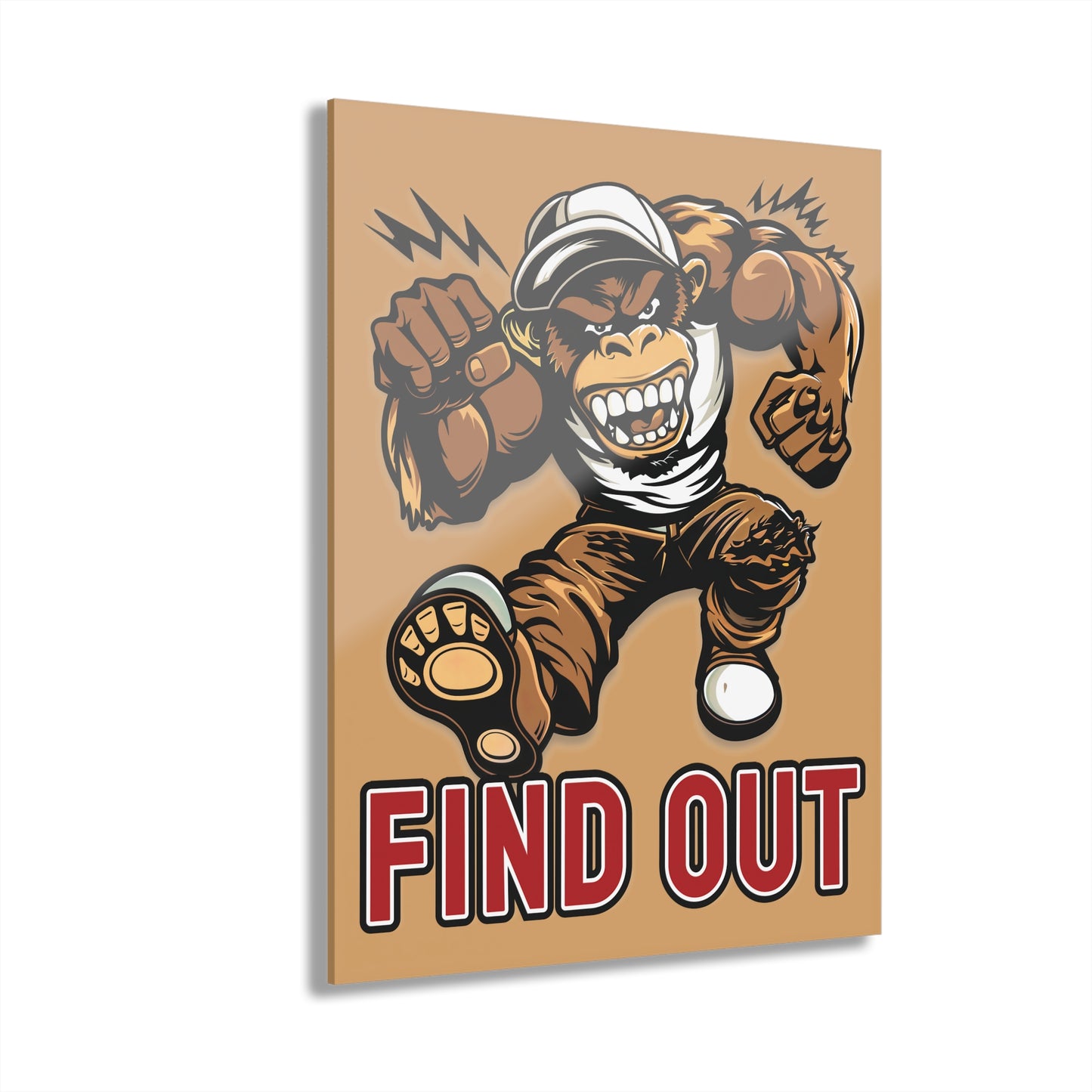 "Find Out", Acrylic Wall Prints (French Cleat Hanging) (Camel Brown)