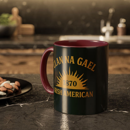 "Clan na Gael - Irish American", Colorful Mugs (11oz, 15oz) (Túath Green)