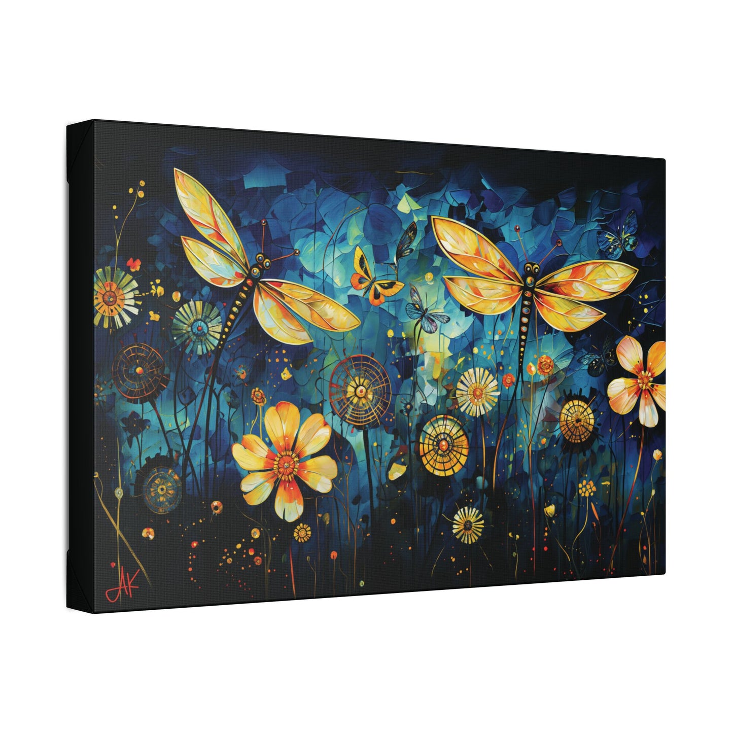 "Lucky Day Dragonflies", Stretched Classic Canvas Fine Art Print