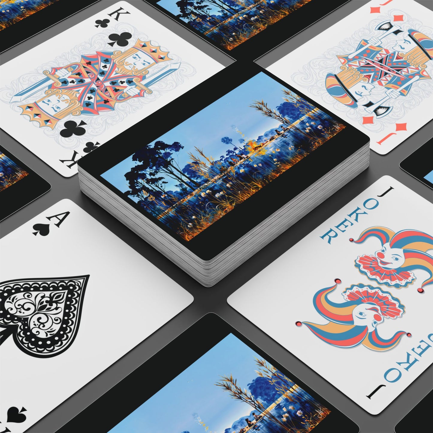 "Billabong Chat", Fine Art Playing Cards (Void Black)