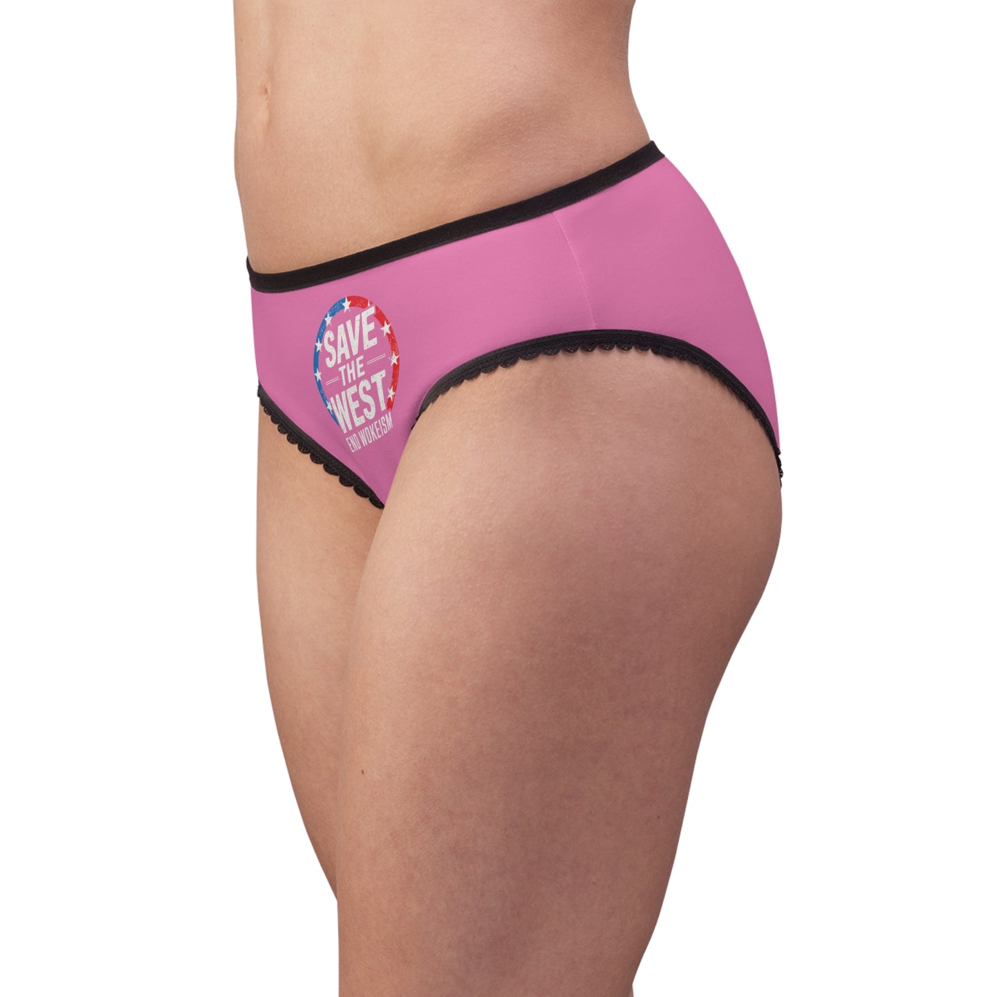 "Save the West - End Wokeism", Women's Briefs (Persian Pink)