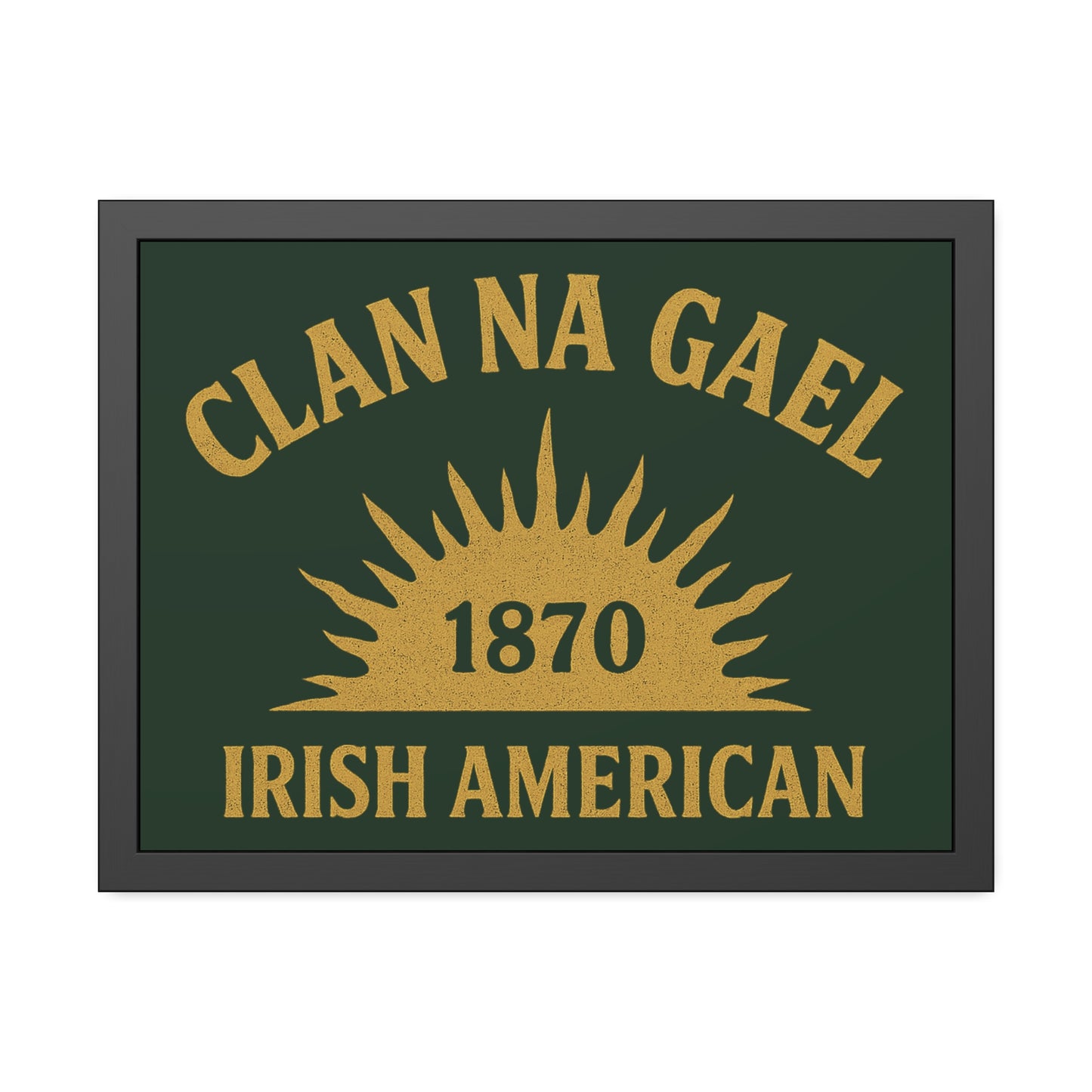 "Clan na Gael - Irish American", Framed Paper Poster (Fenian Green)
