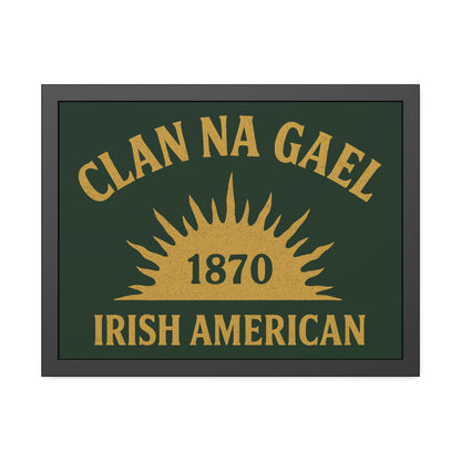 "Clan na Gael - Irish American", Framed Paper Poster (Fenian Green)