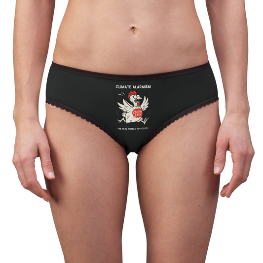 "Climate Alarmism - The Real Threat to Society" #22, Women's Briefs (Void Black)