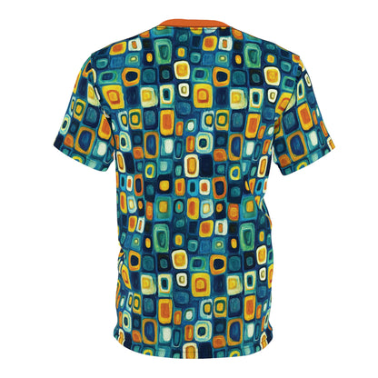 "Soul Mosaic", Unisex Tee (Metallic Orange Collar)
