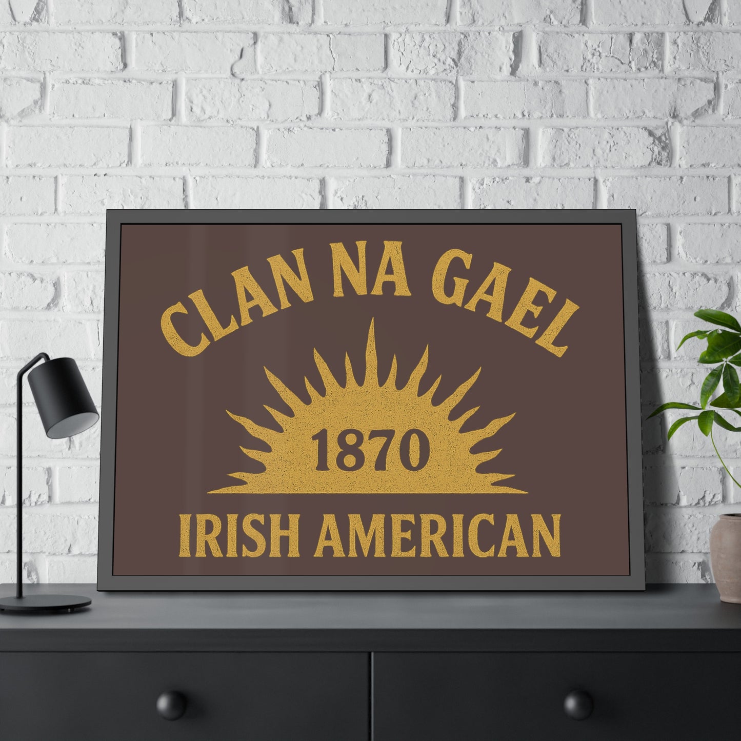 "Clan na Gael - Irish American", Framed Paper Poster (Wild Boar Brown)