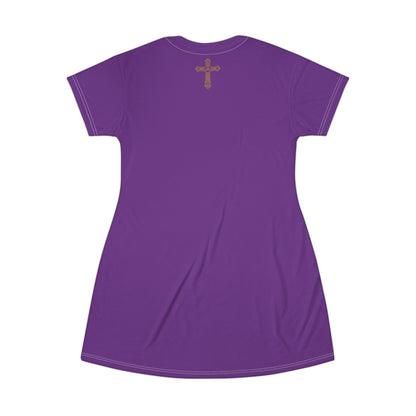 "Clan na Gael - Irish American", T-Shirt Dress (Vesper Violet)