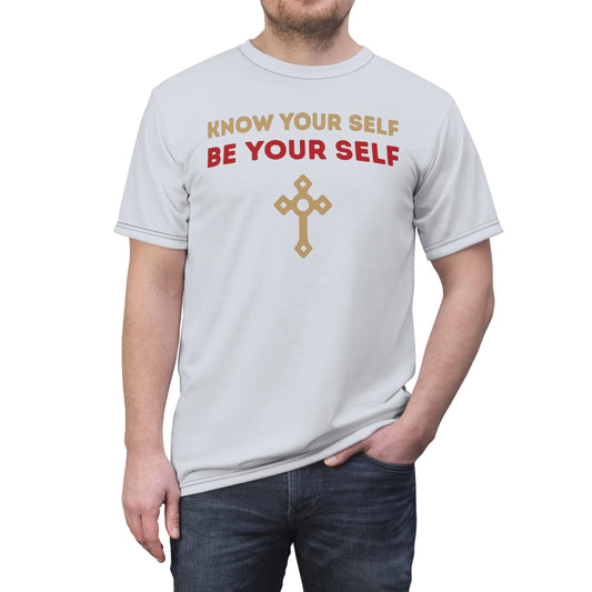 "Know Your Self", Unisex T-shirt (Inked Silk Grey)