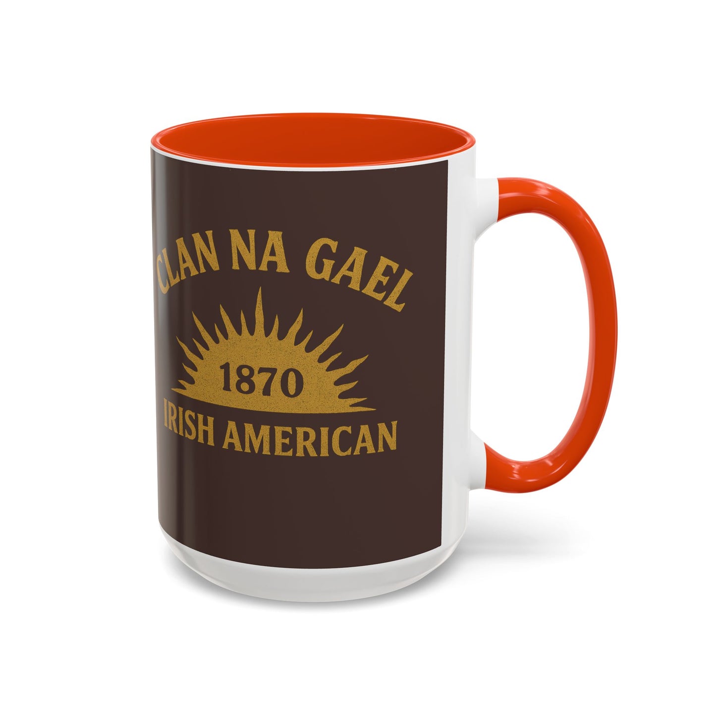 "Clan na Gael - Irish American", Colorful Mugs (11oz, 15oz) (Wild Boar Brown)