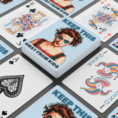 "Keep This Away from Kids", Cultural Playing Cards (Pale Blue)