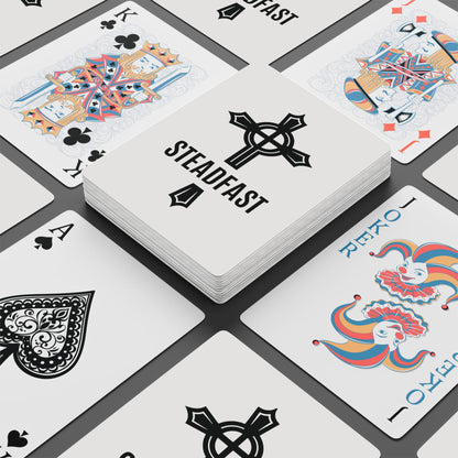 "Steadfast Cross", Christian Playing Cards (Porcelain White)