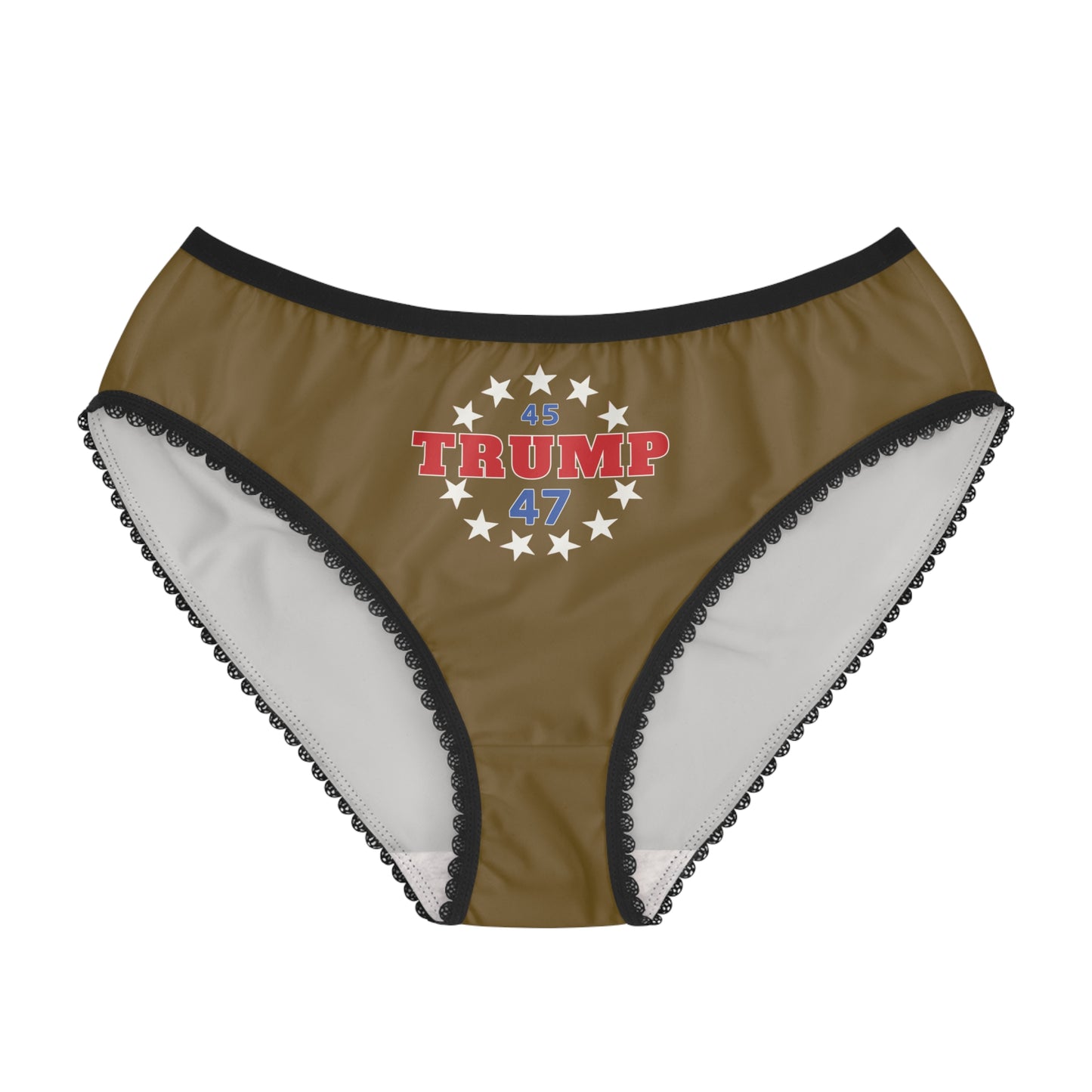 "Trump 45-47 Circle of Stars", Women's Briefs (Warplate Bronze)