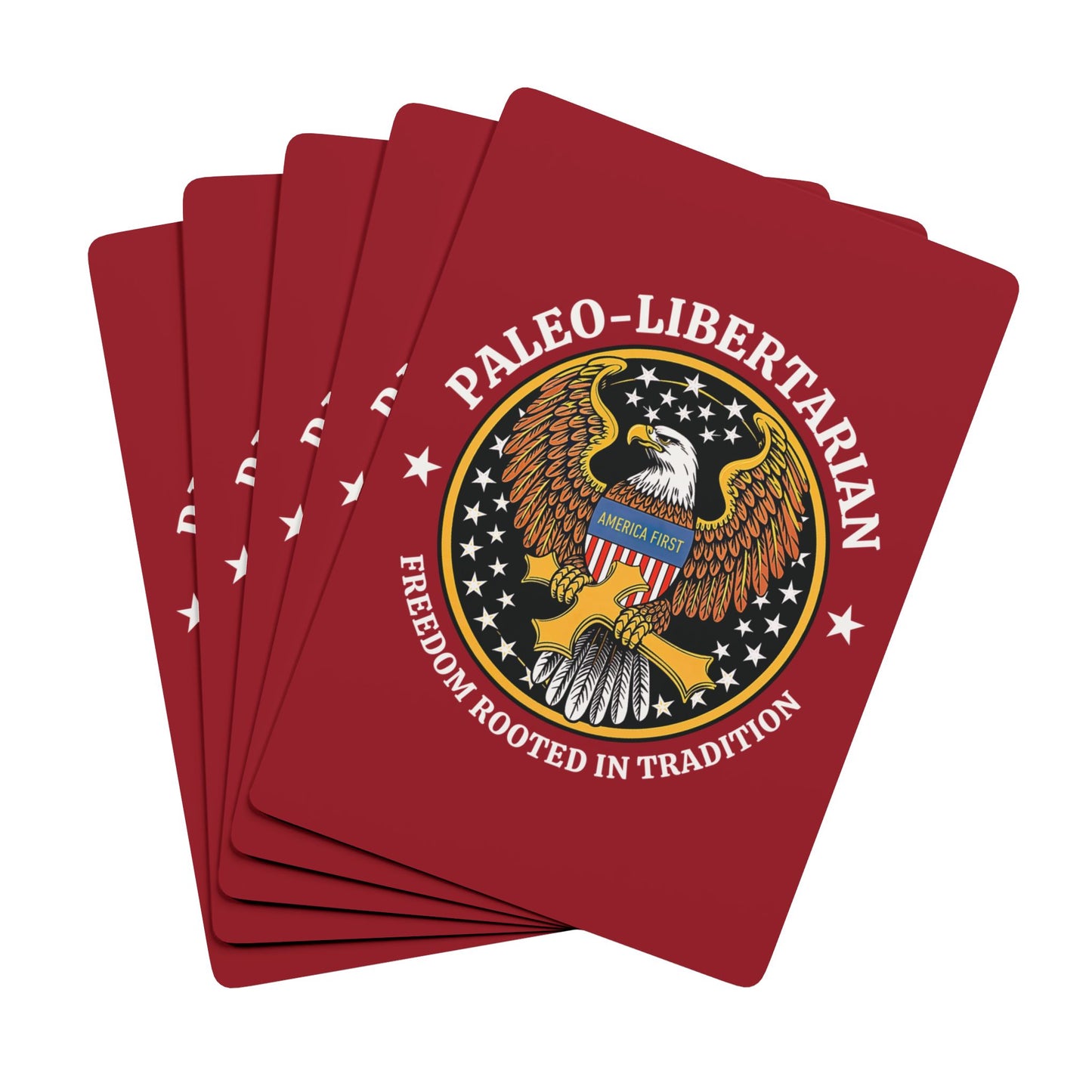 "Paleo-Libertarian" #01, Political Playing Cards (Cherry Red)