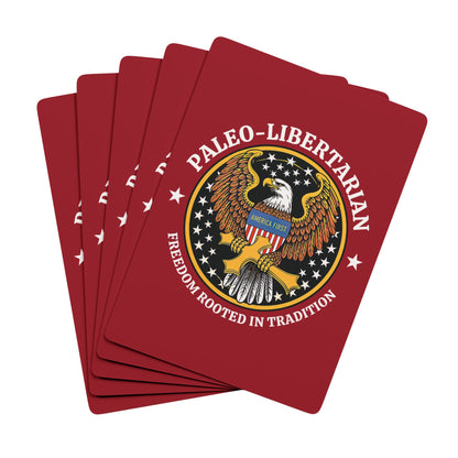 "Paleo-Libertarian" #01, Political Playing Cards (Cherry Red)