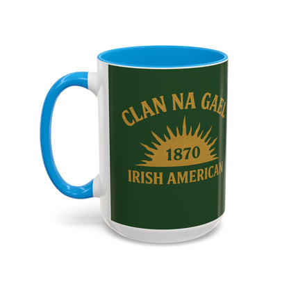 "Clan na Gael - Irish American", Colorful Mugs (11oz, 15oz) (Brithemain Green)