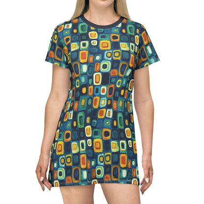 "Soul Mosaic", T-Shirt Dress (Birlinn Blue Collar)
