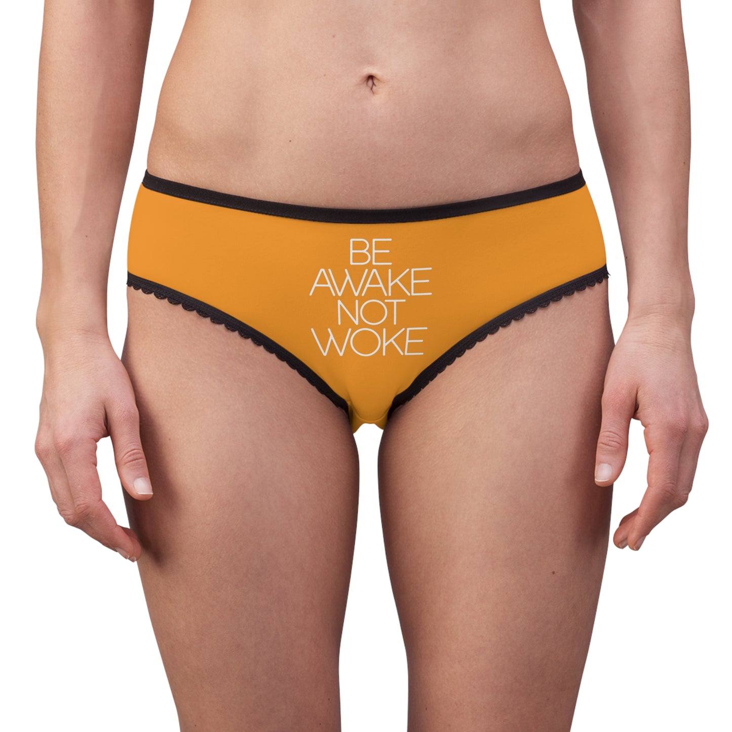 "Be Awake Not Woke" #2, Women's Briefs (Dutch Orange)