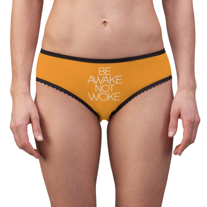 "Be Awake Not Woke" #2, Women's Briefs (Dutch Orange)