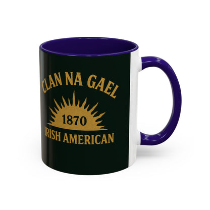 "Clan na Gael - Irish American", Colorful Mugs (11oz, 15oz) (Túath Green)