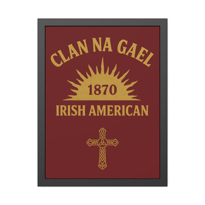 "Clan na Gael - Irish American", Framed Paper Poster (Palladius Red)