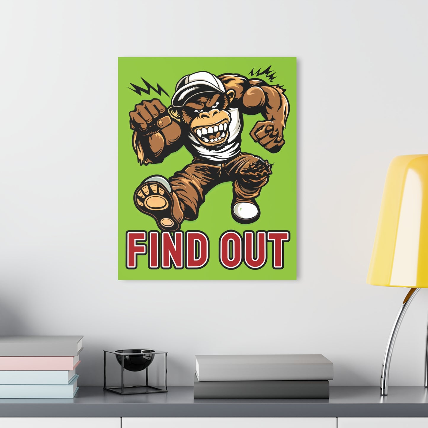 "Find Out", Acrylic Wall Prints (French Cleat Hanging) (Chartreuse Green)