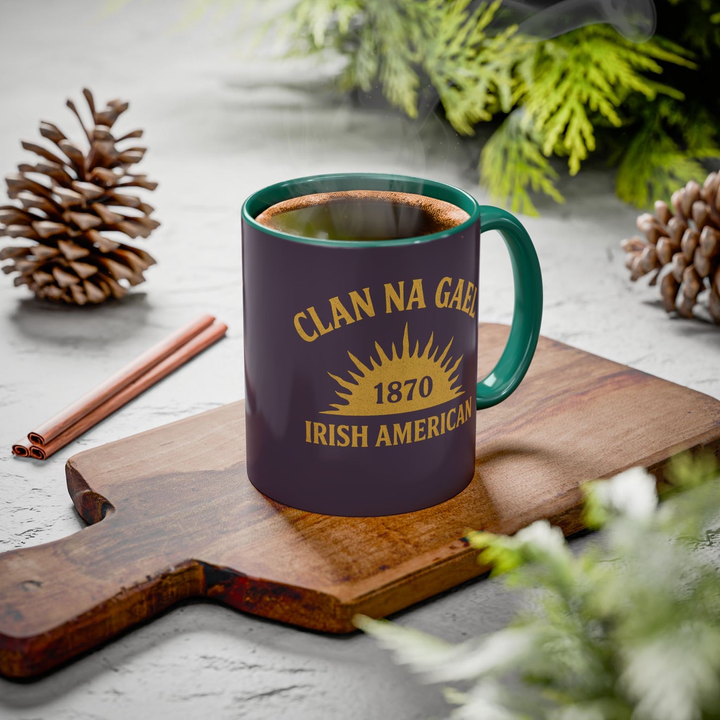 "Clan na Gael - Irish American", Colorful Mugs (11oz, 15oz) (Purple Verbena)