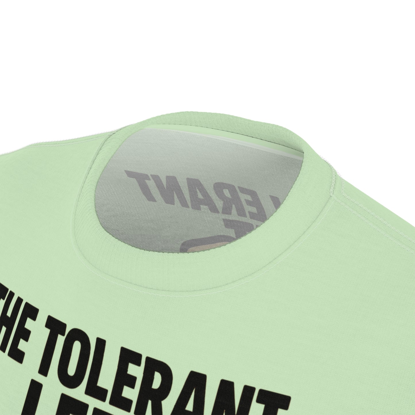 "The Tolerant Left", Unisex T-shirt (Soft Lime Green)