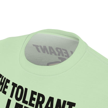 "The Tolerant Left", Unisex T-shirt (Soft Lime Green)