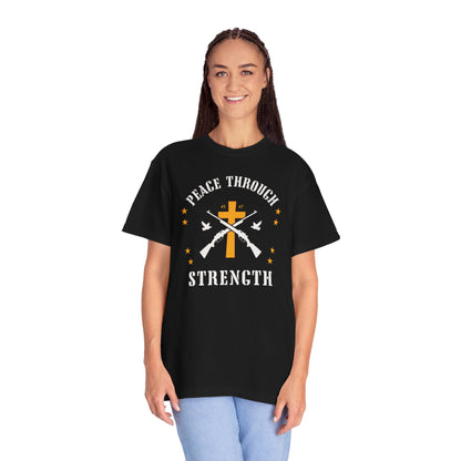 "Peace Through Strength" #01, Unisex T-shirt