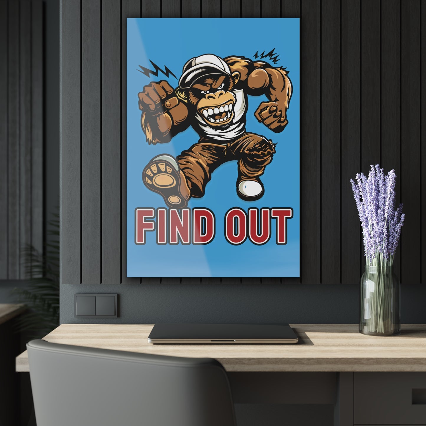 "Find Out", Acrylic Wall Prints (French Cleat Hanging) (Swimmer Blue)
