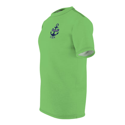 "USN Anchor", Unisex T-shirt (Bottle Glass Light)