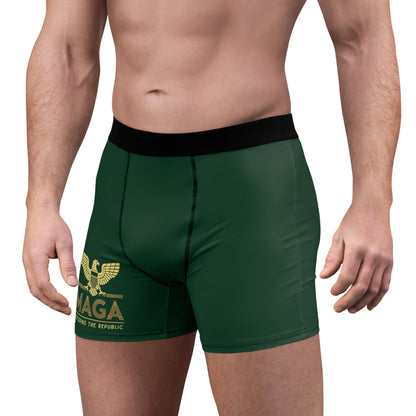 "MAGA - Restoring the Republic", Men's Boxer Briefs (Monsoon Green)