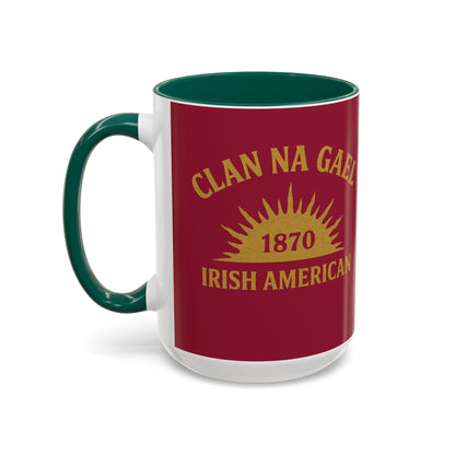 "Clan na Gael - Irish American", Colorful Mugs (11oz, 15oz) (Fénechas Red)