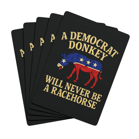 "A Democrat Donkey", Political Playing Cards (Void Black)