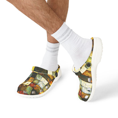"Wood Block Pattern" #01, Foam Rubber Clogs