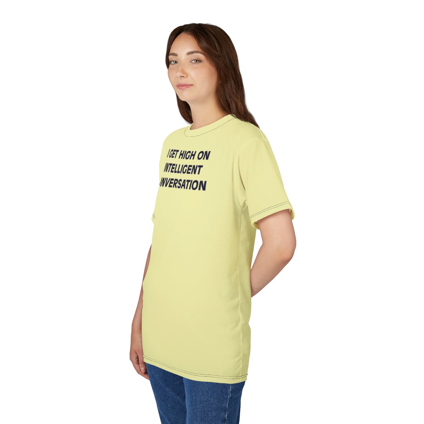 "Intelligent Conversation", Unisex T-shirt (Lamenters Yellow)