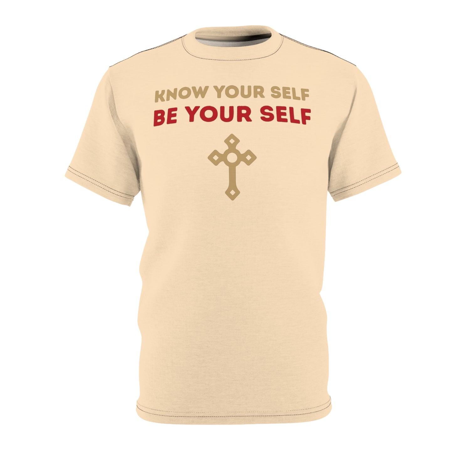 "Know Your Self", Unisex T-shirt (Cantaloupe Cream)