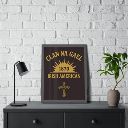 "Clan na Gael - Irish American", Framed Paper Poster (Seal Brown)
