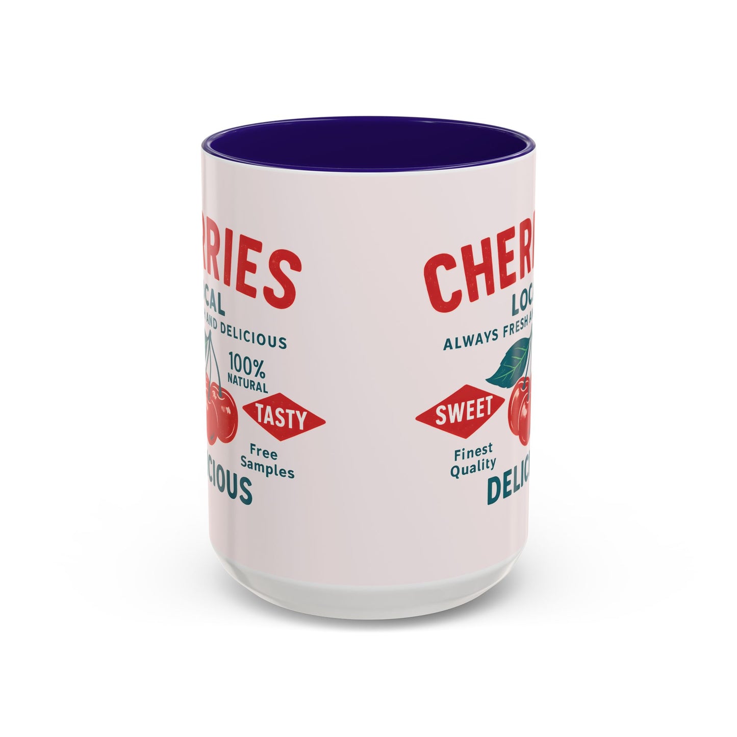 "Delicious Cherries", Colorful Mugs (11oz, 15oz) (Sea Salt Sherbet)