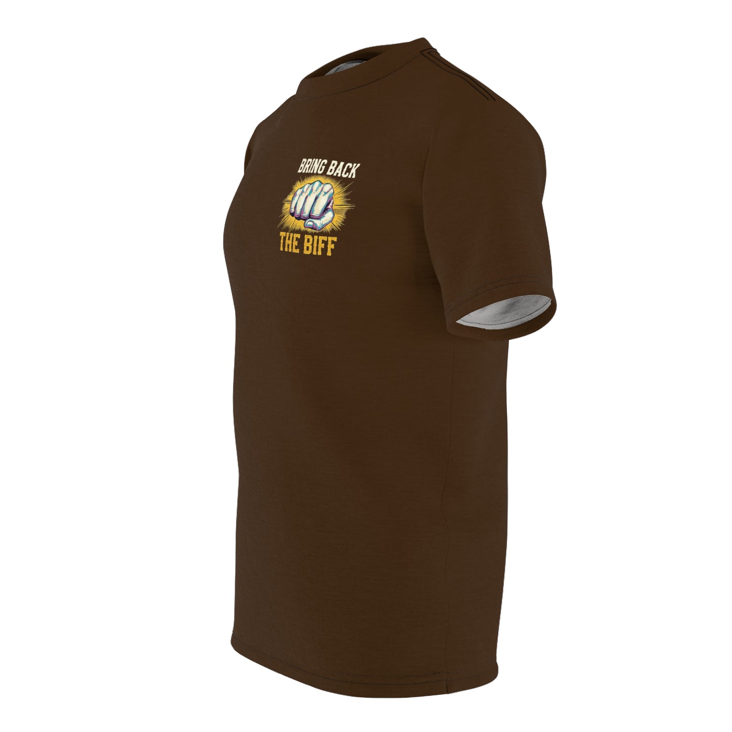 "Bring Back The Biff", Unisex T-shirt (Dark Chocolate Brown)